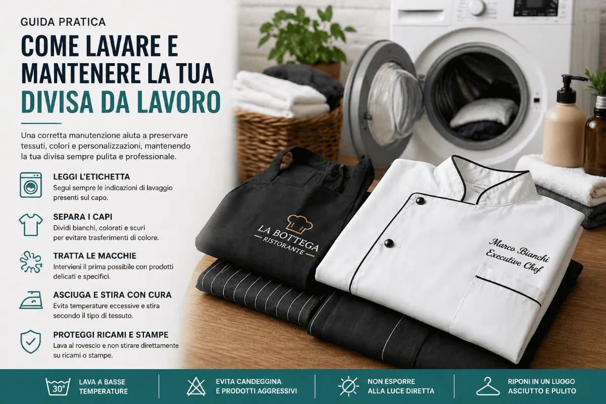 divise da lavoro pulite e ordinate dopo il lavaggio