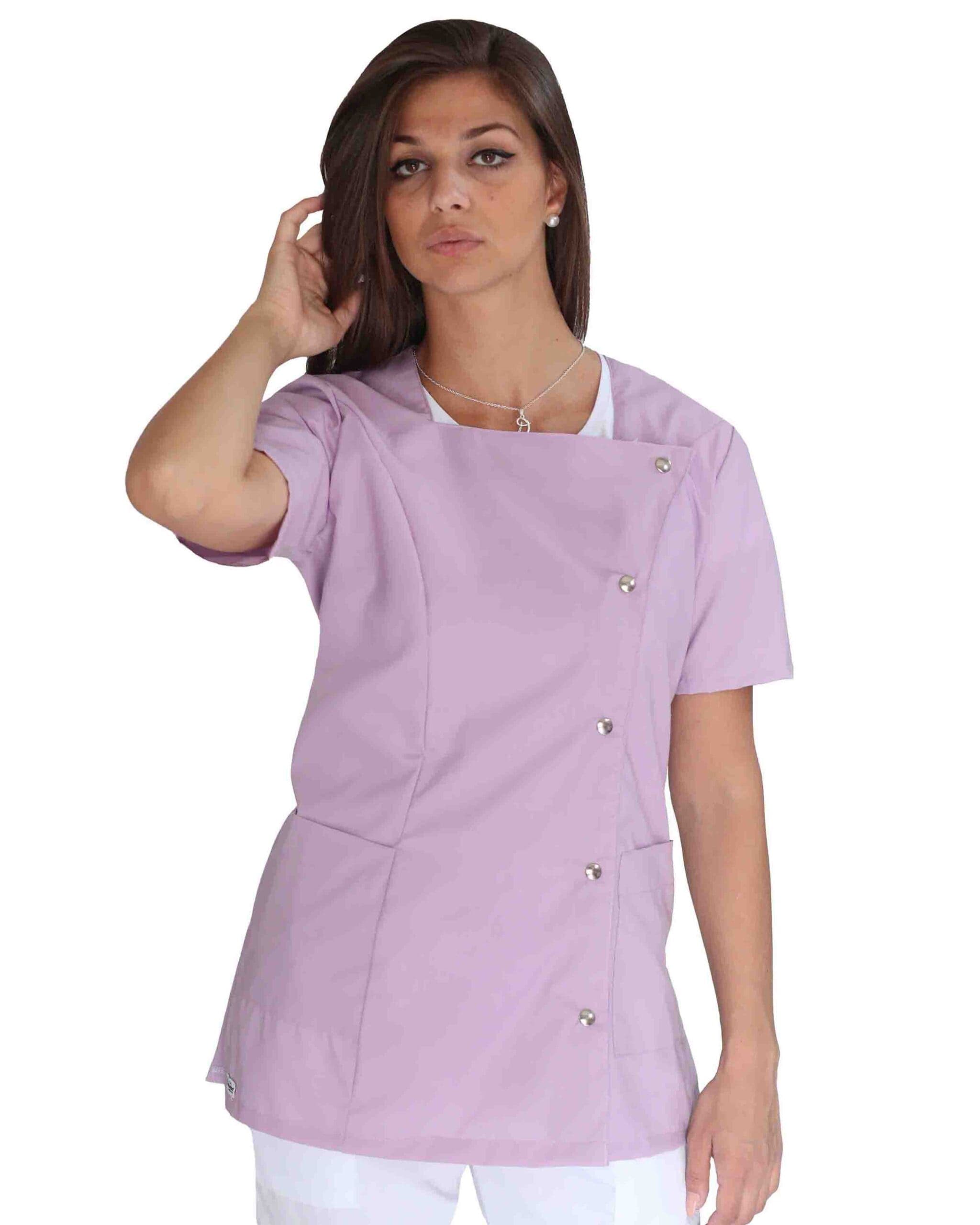 Casacca estetica lilla professionale per centro estetico