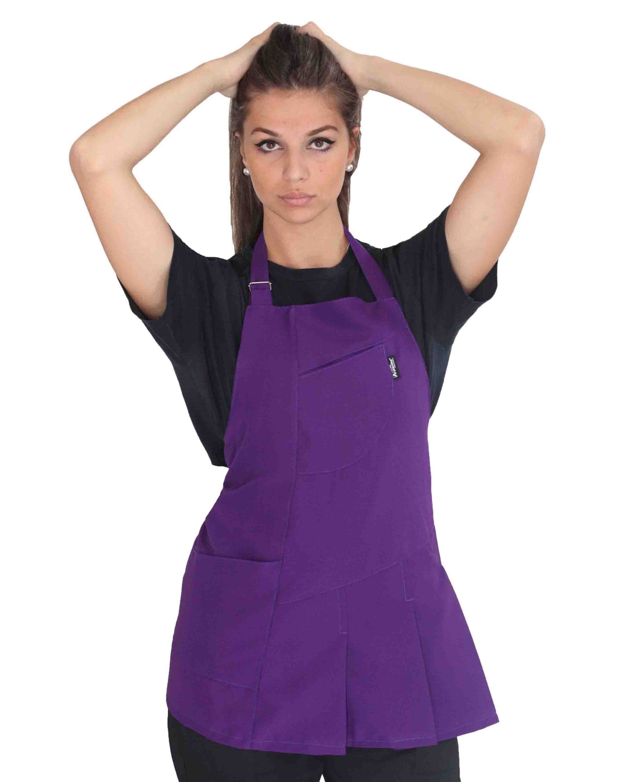 Grembiule estetista donna viola professionale