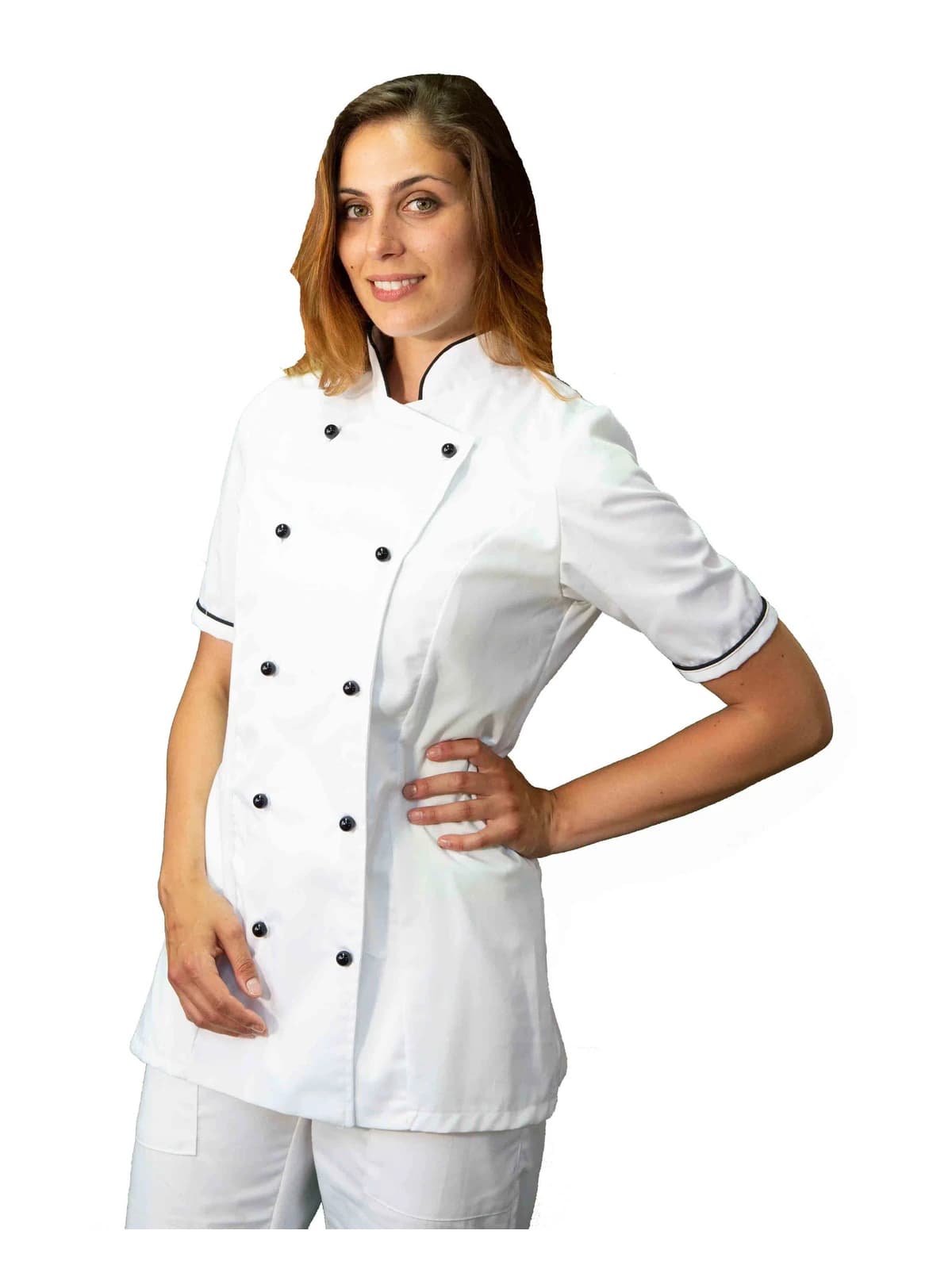 giacca cuoco donna manica corta, per pizzaioli, ristoranti e chef